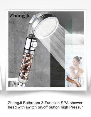 Ionic Shower Head 3 Modes Adjustable High Pressure Water Saving Filter Spray Nozzle Replaceable Panel and Filter Elements
